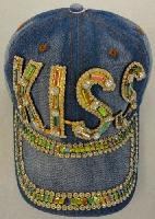 Denim Hat with Bling [KISS] Gold 